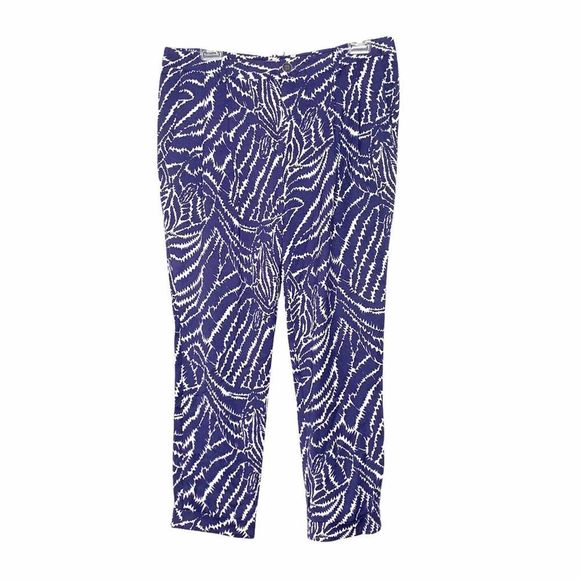 ❌SOLD❌ Lilly Pulitzer Women’s Peggy Zebra Print Blue White Pants Size 4 - Picture 3 of 12